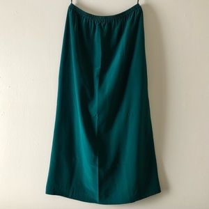 Vintage Viridian Silk Maxi Skirt